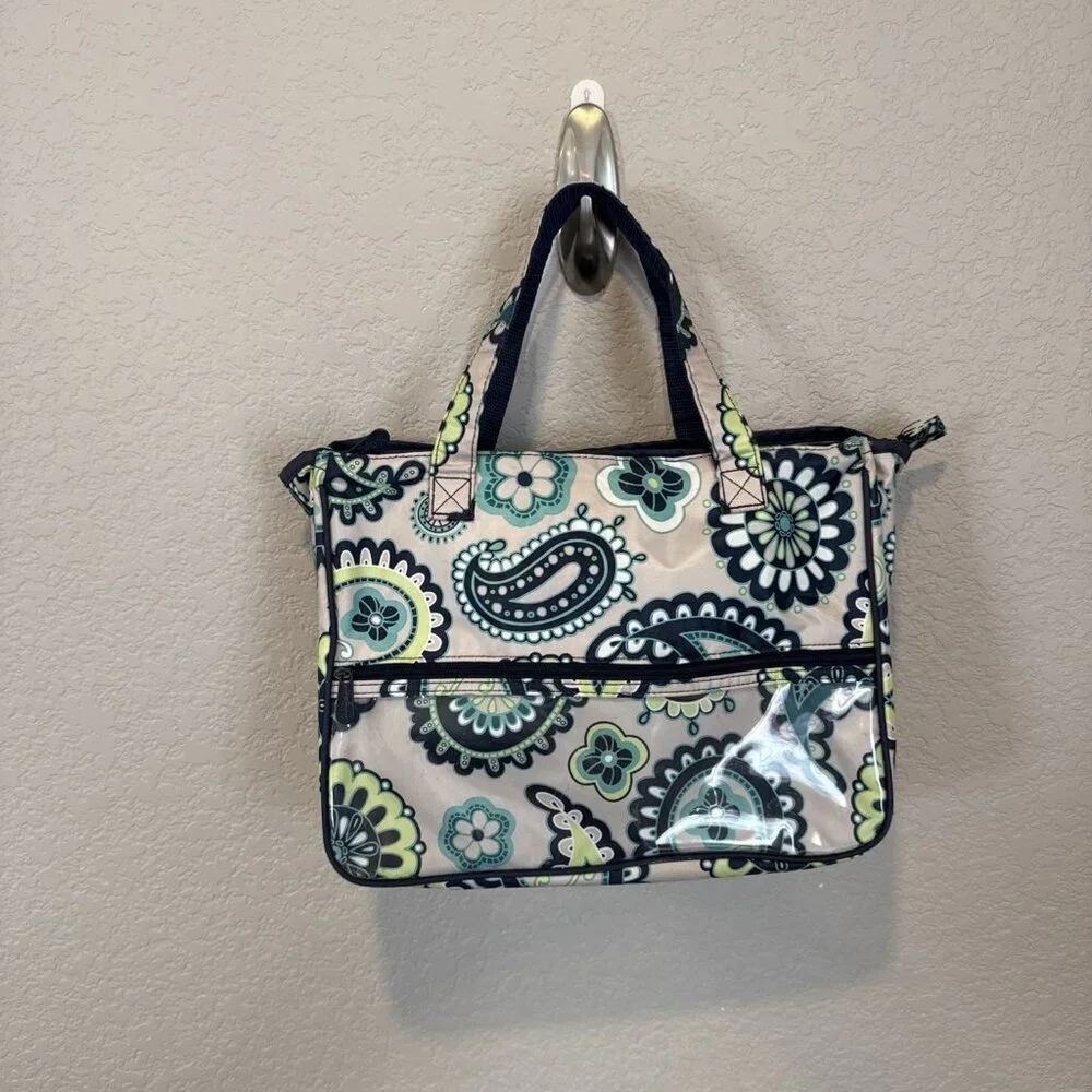 Thirty-One True Beauty Bag Paisley Day Retired Cosmetic Travel Handles Make Up